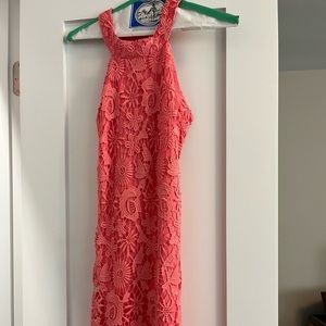 Pink, Lace bodycon sundress